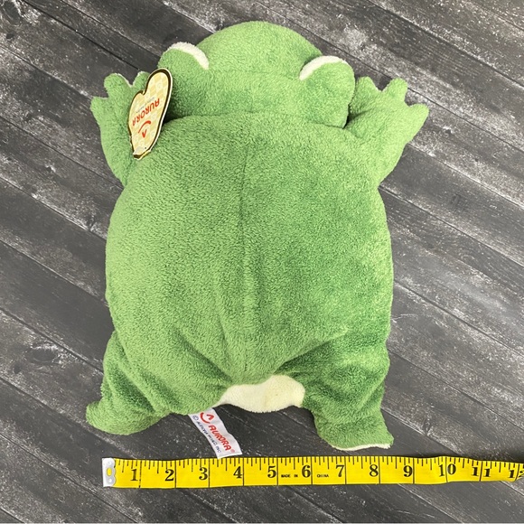 ❌SOLD❌ 🆕 AURORA FLOPPY GREEN FROG STUFFED ANIMAL BEAN BAG LOVEY PLUSH - Picture 6 of 8